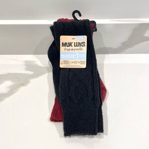 🔵3/$25 NEW Muk Luks Cozy Up Your Life Knee High Socks